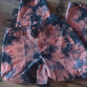 EMPYRE Othello Carafe Tie Dye Brushed Denim Cargo Pants. Sz M. Like New!